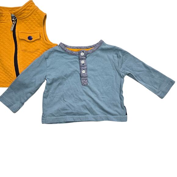 Ben Sherman Baby Boy 12 Mth Matching Quilted Vest Long Sleeve Shirt Fall Winter - Picture 2 of 9